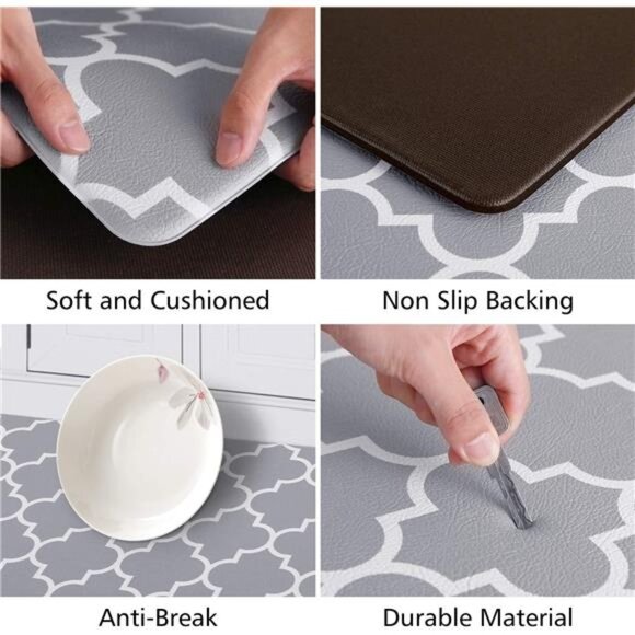 Kitchen Mat [2 PCS] Cushioned Anti-Fatigue Kitchen Rug, Waterproof Non-Slip - Picture 3 of 7